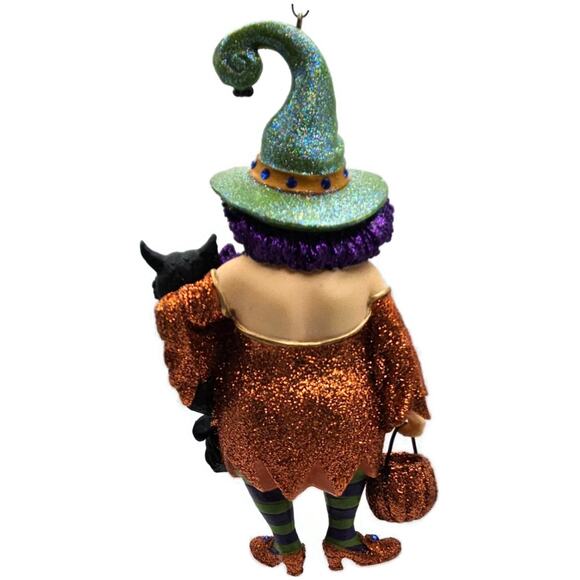 Which Witch Zelda Cat Orange Dress Halloween Tree December Diamonds Ornament - Picture 10 of 11